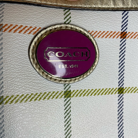 EUC Coach Peyton Tattersall File Crossbody Bag and Wristlet - Picture 12 of 16